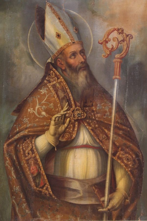 Antico dipinto italiano olio su tela, soggetto di arte sacra